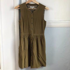 Madewell Silk Sleeveless Button Shirt Dress